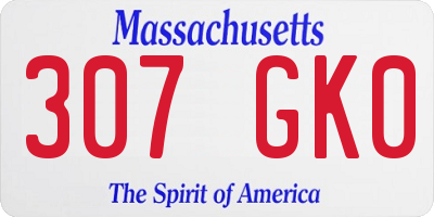 MA license plate 307GK0