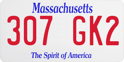 MA license plate 307GK2