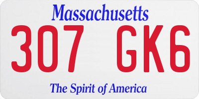 MA license plate 307GK6