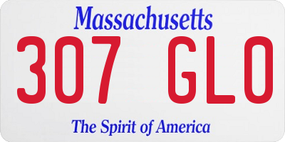 MA license plate 307GL0