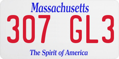 MA license plate 307GL3