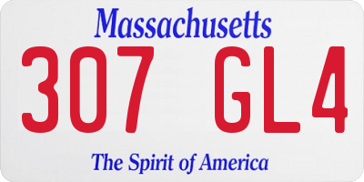 MA license plate 307GL4