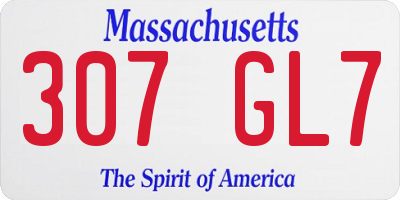 MA license plate 307GL7