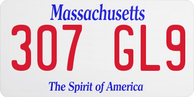 MA license plate 307GL9