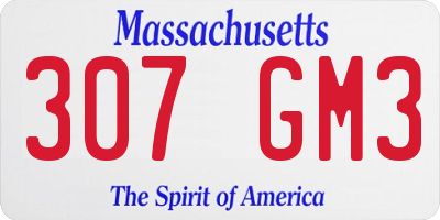 MA license plate 307GM3