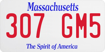 MA license plate 307GM5