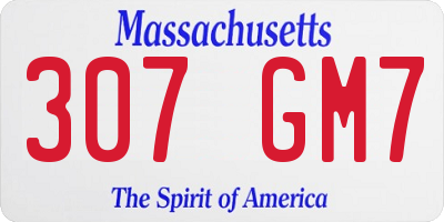 MA license plate 307GM7