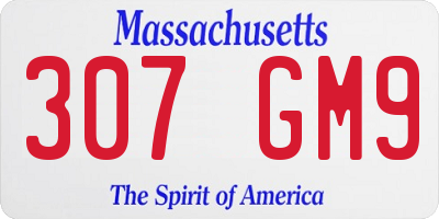 MA license plate 307GM9