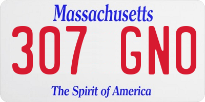 MA license plate 307GN0