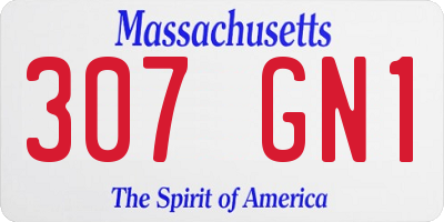 MA license plate 307GN1