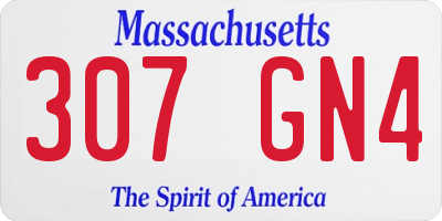 MA license plate 307GN4