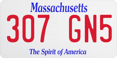 MA license plate 307GN5