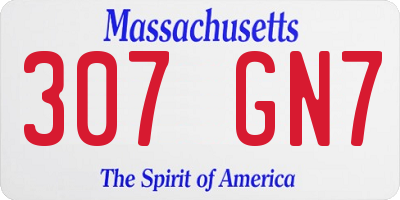 MA license plate 307GN7