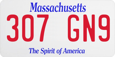 MA license plate 307GN9