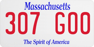 MA license plate 307GO0