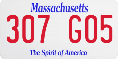 MA license plate 307GO5
