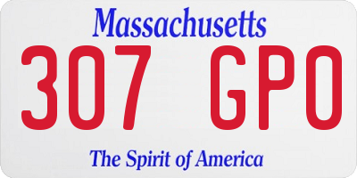 MA license plate 307GP0