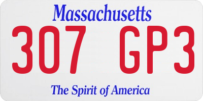 MA license plate 307GP3
