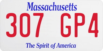 MA license plate 307GP4