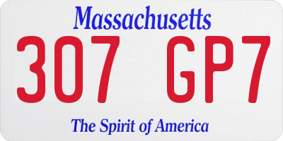 MA license plate 307GP7