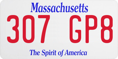 MA license plate 307GP8