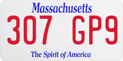 MA license plate 307GP9