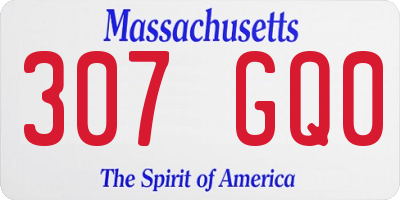 MA license plate 307GQ0