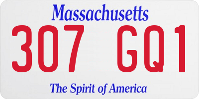 MA license plate 307GQ1