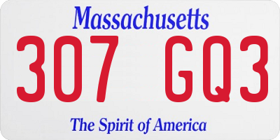 MA license plate 307GQ3