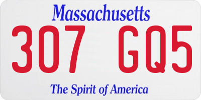 MA license plate 307GQ5
