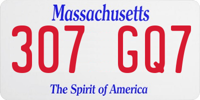 MA license plate 307GQ7