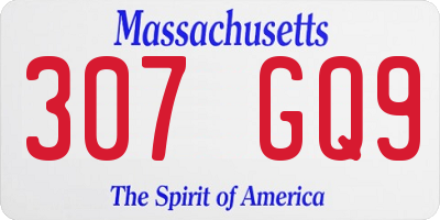 MA license plate 307GQ9