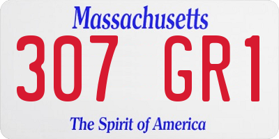 MA license plate 307GR1