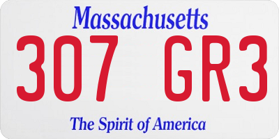 MA license plate 307GR3
