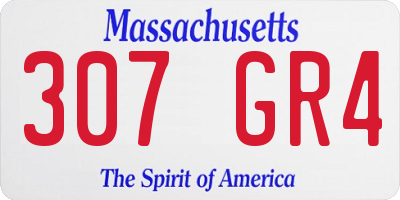 MA license plate 307GR4