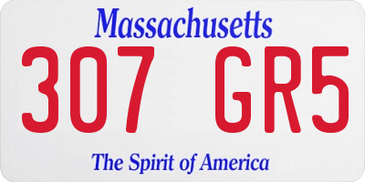 MA license plate 307GR5