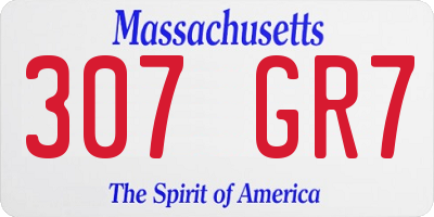 MA license plate 307GR7