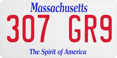 MA license plate 307GR9