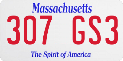MA license plate 307GS3