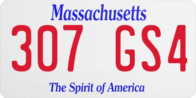 MA license plate 307GS4