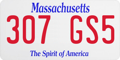 MA license plate 307GS5