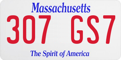 MA license plate 307GS7