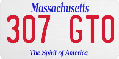 MA license plate 307GT0