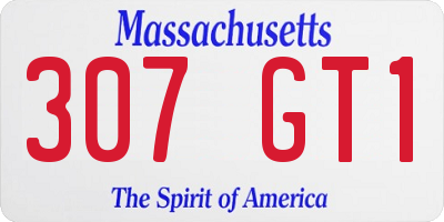 MA license plate 307GT1
