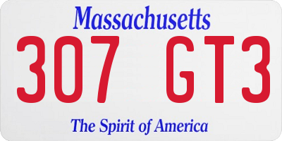 MA license plate 307GT3
