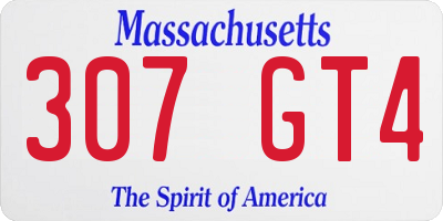MA license plate 307GT4
