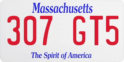 MA license plate 307GT5
