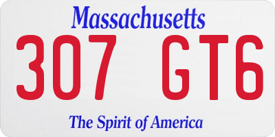 MA license plate 307GT6