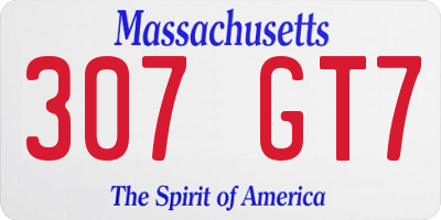 MA license plate 307GT7