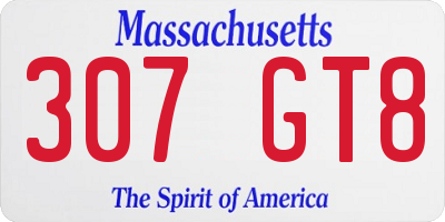 MA license plate 307GT8